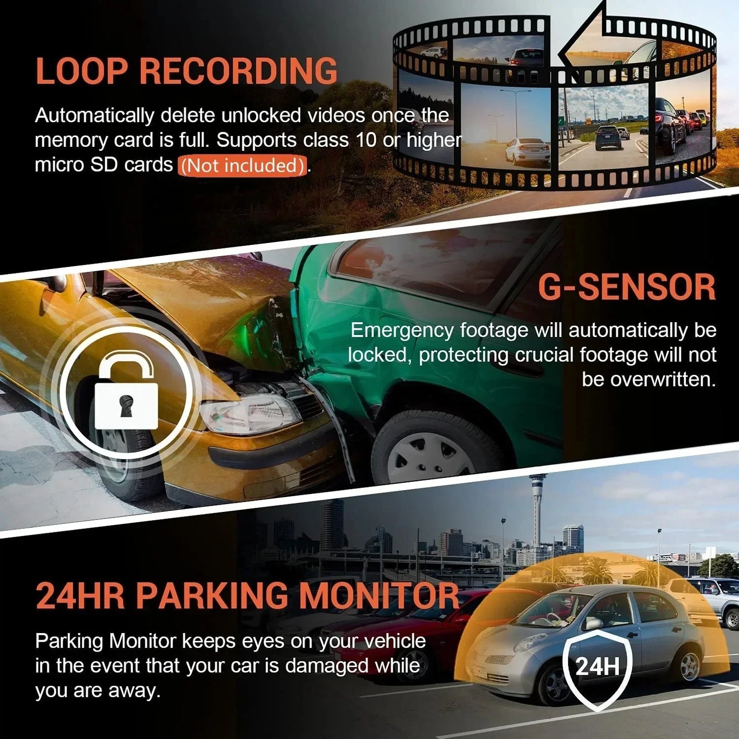 Dual Dashcam für Autos/Nachtsicht